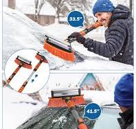 JOYTUTUS Escova extensível de neve e raspador de gelo de 103 cm, escova  raspadora de neve giratória de 270° para para-brisa de carro, raspador de  gelo ...