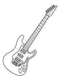 Black And White Electric Guitar Drawing Pin By Lisa Frank On Drawing Colouring Pages Coloring Pages Music Coloring