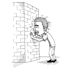 Babies sometimes bang their head against the wall or hit their head on the floor when they fall. To Bang Your Head Against A Wall Grammar Zone