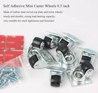 WANLIAN Mini Nylon Caster Wheels 0.5 Inch, Low Profile Swivel Casters Set of 8, Non-Marks Self Adhesive Plate Caster Wheels for Furniture, Small ...