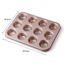 Cake Mould Dish Carbon Steel Non Stick Baking Tray 12 Hole Professional Small But Strong Rust Resistant Surface Mold A 25 Tray Bakes Cake Mold Rust Resistant