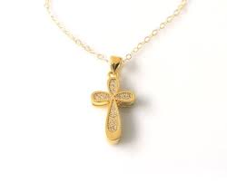 Baby Cross Necklace Gold Fill Zircon Cross Baby Infant Girl Etsy Gold Cross Necklace Sterling Silver Cross Necklace Tiny Cross Necklace