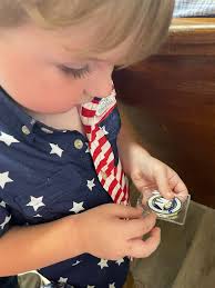 Owen and I had the honor to attend the Purple Heart Ceremony today with  Dad! Washington Parish is officially a Purple Heart parish and Purple Heart  day is celebrated