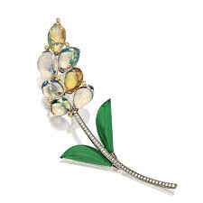 Opal Jadeite And Diamond Wheat Brooch Kung Tsung Tzu Sotheby S Jewels Jewelry Art Brooch
