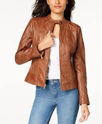 Guess Leather Moto Jacket Coats Women Macy S Leather Jackets Women Jackets For Women Leather Moto Jacket