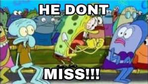Kapwing is the most powerful meme generator on the internet. Reactions On Twitter Spongebob Yelling He Don T Miss At Purple Fish