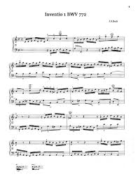 Bach S Bwv 772 Invention No 1 Sheet Music For Piano Klaviernoten Notenblatter Fur Piano Noten