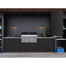 While white kitchen cabinets are classic and colorful kitchen cabinets are, we're ready for something a little moodier: Weatherstrong Miami Pitch Black 17 Piece 121 25 In X 34 5 In X 28 In Outdoor Kitchen Cabinet Set Wse120wm Mpb The Home Depot