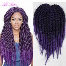 1b Purple Color Havana Mambo Twist Ombre Braiding Hair