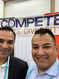 Jared Garduno with Compete Sports Diversity and Gus Penaranda with IGLFA