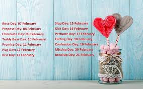 List Of All Days From 7 Feb To 21 Feb List Of Valentine Week Flirting Day February Special Days The first day of valentine's week starts from rose day followed by propose day, chocolate day, teddy day, promise day, hug day, kiss day, and ends on february 14 with valentine's day. pinterest