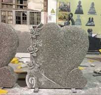 Cheap China Granite Heart Shaped Carved Rose Headstone For ...