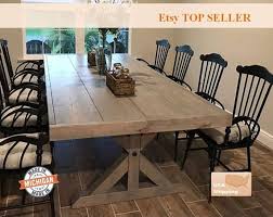 Farmhouse Table Farm House Table Farm Table Bench Trestle Etsy Rustic Kitchen Tables Dining Table Farmhouse Dining Room Table