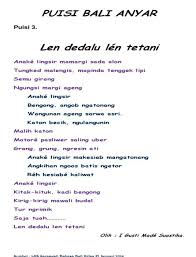 Membuat Puisi Bahasa Bali Tentang Lingkungan Brainly Co Id