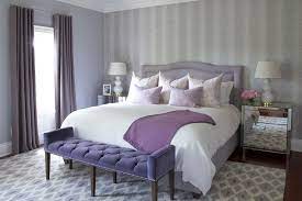 Since purple is such a strong color, however, most people use it as an accent in an otherwise neutral bedroom. Purple And Gray Bedroom Ideas Transitional Bedroom