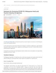 Malaysian association of hotels training education centre, mahtec. Pdf Solutions For Surviving Covid 19 A Malaysian Hotel And Tourism Industry Perspective
