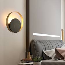 Wall sconces serve a variety of purposes. Gold Round Wall Light Fixture Mid Century Modern Single Light Led Sconce Lighting Takeluckhome Com