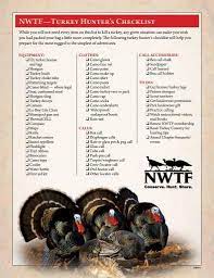 Turkey Hunter S Checklist Fishingchecklist Turkey Hunting Hunting Deer Hunting Tips