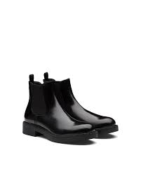 Leather chelsea boots mystic metallic glitter boden, mystic metallic glitter. Brushed Calf Leather Chelsea Boots Prada