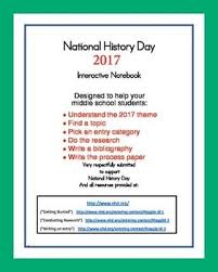History Day 2017 Interactive Notebook By Subplanners By Jean Snowden Teachers P National History Day National History High School Special Education Classroom