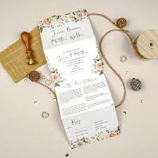 Wedding Invitation Concertina Wedding Invite Wedding Invitations Folded Tri Fold Wedding Invitation Wedding Invites Blush Rustic Rsvp Tri Fold Wedding Invitations Wedding Invitations Boho Floral Wedding Invitations