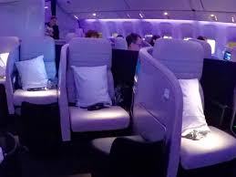 The two class boeing 777's have a recorded announcement that comes on every time the fasten seatbelt sign is turned on. Review Air New Zealand Boeing 777 Business Class Upon Boarding