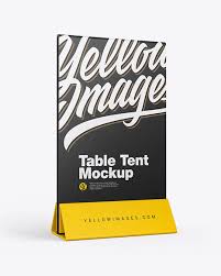Plastic Table Tent Mockup In Stationery Mockups On Yellow Images Object Mockups