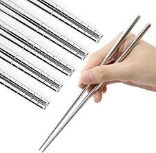 Well, it is quite tricky for beginners to use chopsticks for the first time. Amazon Com Stainless Steel Chopsticks Reusable Multicolor Lightweight 304 Metal Chopsticks Dishwasher Safe 5 Pairs Silver Home Kitchen