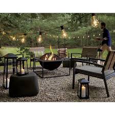 Shop Carswell Large Fire Pit Architectural Firepit Adds A Modern Edge To The Traditional Iron Firepit Backyard Decor Large Backyard Landscaping Backyard Fire