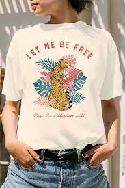 Let Me Be Free Our All New Vintage Inspired Graphic T Shirt Features A Jaguar Graphic And Tropical Leaves Vintageshirt Graphic Tee Shirts T Shirt Diy Shirt