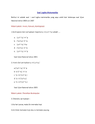 Soal penjas materi bola voli pilihan ganda beserta jawabannya. Contoh Soal Logika Matematika Beserta Penyelesaiannya Kumpulan Contoh Surat Dan Soal Terlengkap