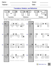 Ou rmath worksheets for 8th graders begin to help them work with order of operations, pemdas, and inequalities. Translation Rotation And Reflection Worksheets Geometry Worksheets Transformations Math Reflection Math