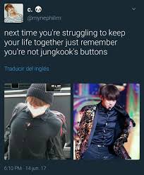 But You Could Let Go Too And Be Like Jungkook S Buttons Who Exposed His Chest Back In A Performance Bts Memes Hilarious Bts Jungkook Bts Funny