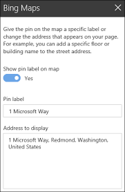 The microsoft store and visitors center is a great way to understand the past, present and future of microsoft. Use The Bing Maps Web Part Office Support