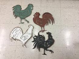 metal rooster wall art burgundy