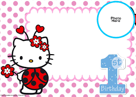 Hello Kitty Birthday Card Printable Free Free Hello Kitty 1st Birthday Invitation Template Drevio Invitations D Hello Kitty Birthday Hello Kitty Birthday Invitations 1st Birthday Invitation Template