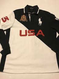 Black And Red Ralph Lauren Polo Shirt Polo Ralph Lauren Mens Big Pony Custom Fit Usa Rugby Shirt Black White Red Large
