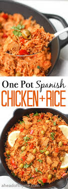 One Pot Spanish Chicken And Rice Recipe One Pot Meals Recipes Food