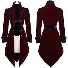 Burgundy Velvet Victorian Gothic Fashion Dress Trench Coat Women Sku 11401035 Gothic Fashion Victorian Fashion Gothic Fashion