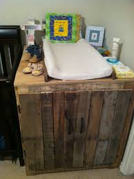 Our Changing Table Made Out Of Pallets Recycled Furniture Diy Pallet Furniture Pallet Furniture