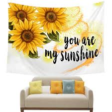 Check spelling or type a new query. Niditw Summer Holiday Decor Sunshine Yellow Sunflower You Are My Sunshine White Tapestry Backdrop Wall Hanging Blanket For Bedroom Living Room Dorm 60x40 Inches Decorative Pillows Inserts Covers Home Kitchen