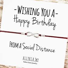 Handwritten Birthday Note For Friend Happy Birthday Social Distance Bracelet And Card Social Etsy In 2020 Happy Birthday Best Friend Gifts Social Distance
