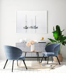 Boats Print Boat Poster Water Wall Art Boat Photography Minimalist Wall Art Nautical Art Foggy Poster Horizontal Instant Download Minimalist Wall Art Water Walls Interior Design Living Room