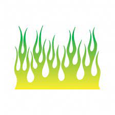 Fire Flame Yellow Green 02360 Preppy Stickers Fire Painting Green Sticker