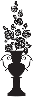 Vase With Roses Silhouette Png Clip Art Image View Full Size Silhouette Png Art Images Clip Art