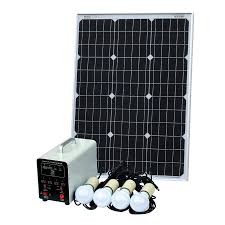 60w Off Grid Solar Lighting System With 4 Led Lights Charge Controller Battery Ebay