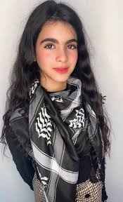 Palestinian Kuffiya Black & Grey Hatta Scarf, Pink