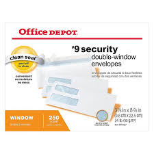 Office Depot Brand Double Window Envelopes 9 3 7 8 X 8 7 8 White Clean Seal Box Of 250 Window Envelopes Double Window Office Depot
