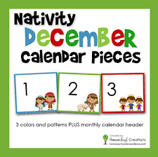 nativity pocket chart calendar cards free printable