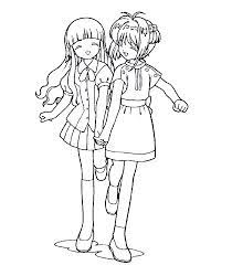 Dos Amigas Para Pintar Dibujos Cardcaptor Sakura Colorear Anime